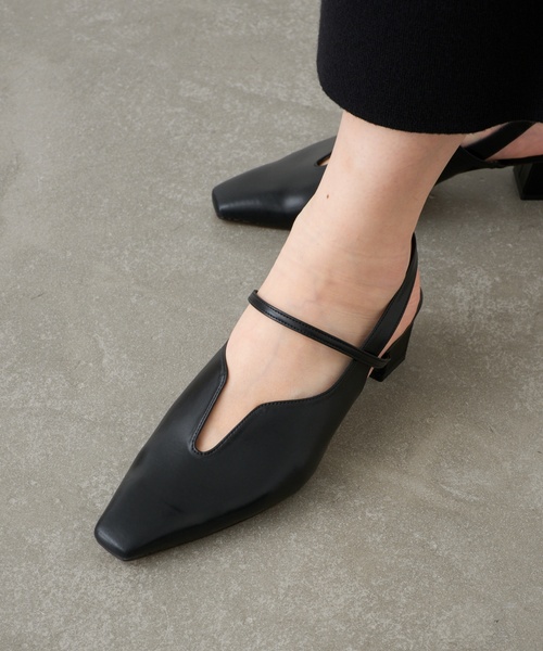 GRISE（グリーズ）の「《追加》GRISE4cmナロースクエアウェーブスリングバック（パンプス・レディース・ボルドー/アイボリー/ブラック/ブラウン・25cm/24.5cm/24cm/23.5cm/23cm/22.5cm/22cm）」の14枚目の写真