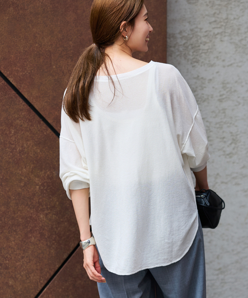 FRAMeWORK サーフニットヘンリーTee グレー ≪追加≫サーフニットヘンリーTee（Tシャツ／カットソー