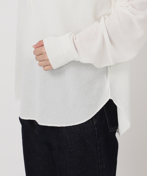 FRAMeWORK サーフニットヘンリーTee グレー ≪追加≫サーフニットヘンリーTee（Tシャツ／カットソー