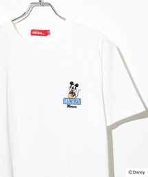 ATELANE ANTIBAL Disney ミッキーマウス ワンポイント刺繍ベーシックサイズTEE
