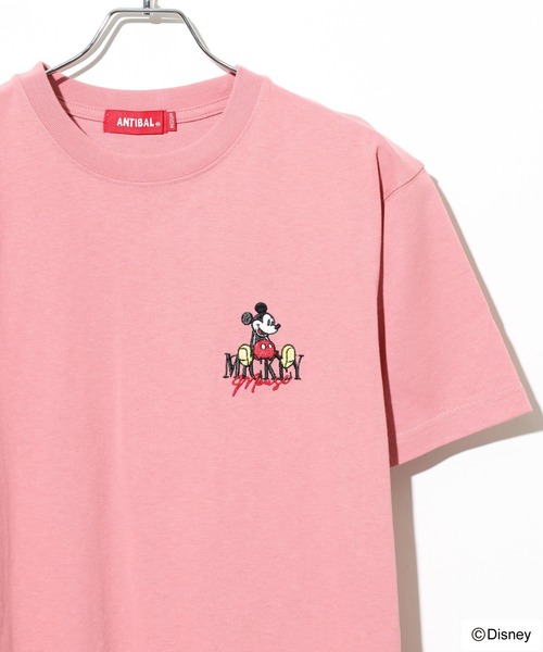 Disney(ディズニー)の「ATELANE ANTIBAL Disney ミッキーマウス ワンポイント刺繍ベーシックサイズTEE(Tシャツ/カットソー・メンズ・ピンク/ベージュ/ネイビー/ホワイト系1/ホワイト系2/ホワイト系3/グレー/ブラック・L/M/XL)」の8枚目の写真