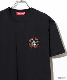 ATELANE ANTIBAL Disney ミッキーマウス ワンポイント刺繍ベーシックサイズTEE