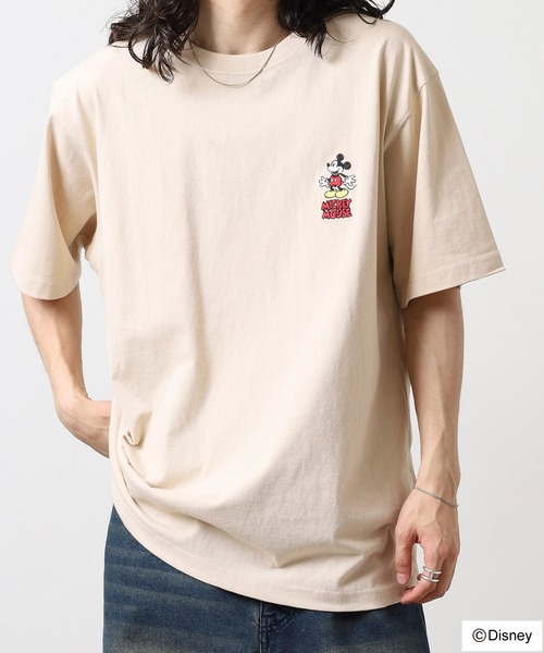 Disney(ディズニー)の「ATELANE ANTIBAL Disney ミッキーマウス ワンポイント刺繍ベーシックサイズTEE(Tシャツ/カットソー・メンズ・ピンク/ベージュ/ネイビー/ホワイト系1/ホワイト系2/ホワイト系3/グレー/ブラック・L/M/XL)」の13枚目の写真