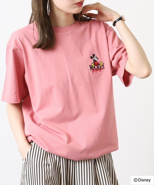 Disney(ディズニー)の「ATELANE ANTIBAL Disney ミッキーマウス ワンポイント刺繍ベーシックサイズTEE(Tシャツ/カットソー・メンズ・ピンク/ベージュ/ネイビー/ホワイト系1/ホワイト系2/ホワイト系3/グレー/ブラック・L/M/XL)」の19枚目の写真