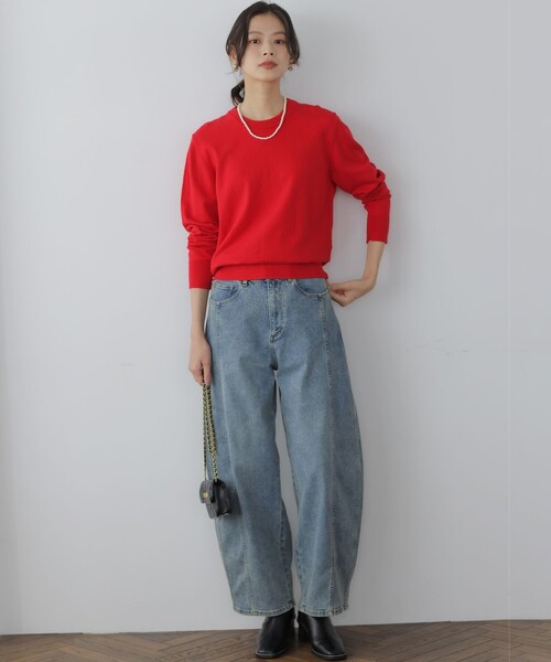 組曲（クミキョク）の「ライトデニムカーブパンツ（デニムパンツ・レディース・ブルー系・1/2/3）」の22枚目の写真