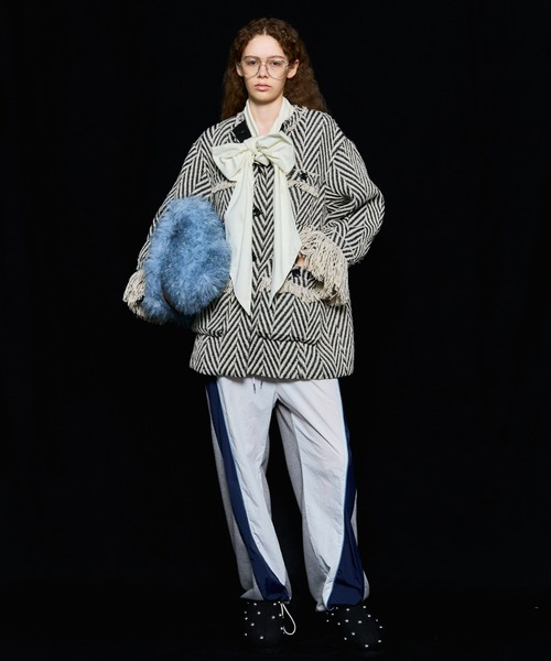 MAISON SPECIAL（メゾンスペシャル）の「Nylon Docking Jersey Pants/ナイロンドッキングジャージパンツ（スウェットパンツ・レディース・レッド/アイボリー/ブラック・38/36）」の9枚目の写真