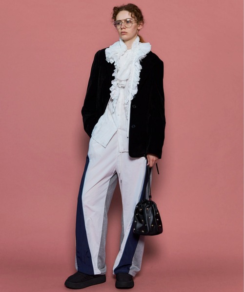 MAISON SPECIAL（メゾンスペシャル）の「Nylon Docking Jersey Pants/ナイロンドッキングジャージパンツ（スウェットパンツ・レディース・レッド/アイボリー/ブラック・38/36）」の10枚目の写真