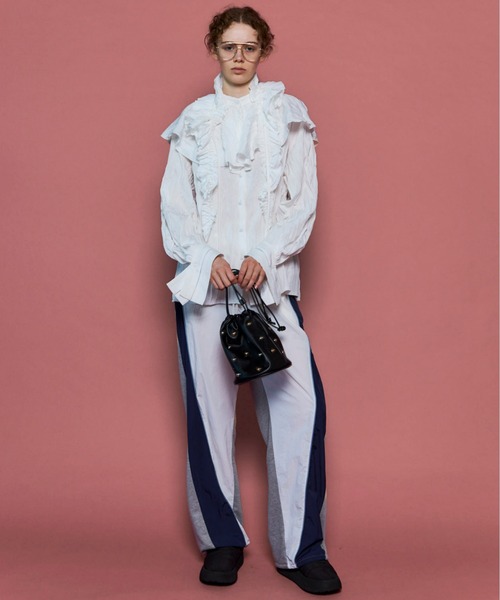 MAISON SPECIAL（メゾンスペシャル）の「Nylon Docking Jersey Pants/ナイロンドッキングジャージパンツ（スウェットパンツ・レディース・レッド/アイボリー/ブラック・38/36）」の11枚目の写真