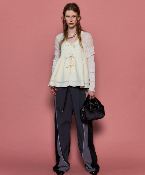 MAISON SPECIAL（メゾンスペシャル）の「Nylon Docking Jersey Pants/ナイロンドッキングジャージパンツ（スウェットパンツ・レディース・レッド/アイボリー/ブラック・38/36）」の13枚目の写真