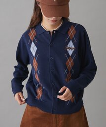 【GEVACO】アーガイルニットカーディガン