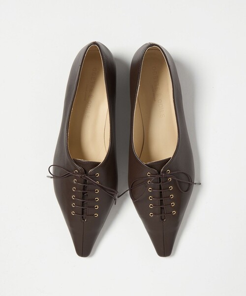 セール】ナローレースアップ フラット20↑（パンプス）｜ODETTE E