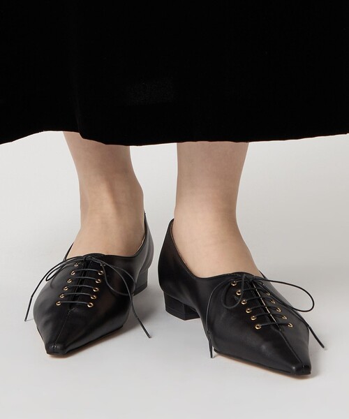 オデットエオディール　パンプス　フラットシューズ セール】ナローレースアップ フラット20↑（パンプス）｜ODETTE E