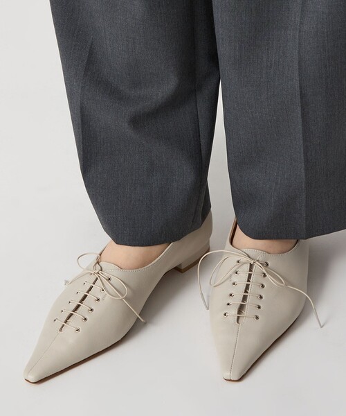 セール】ナローレースアップ フラット20↑（パンプス）｜ODETTE E