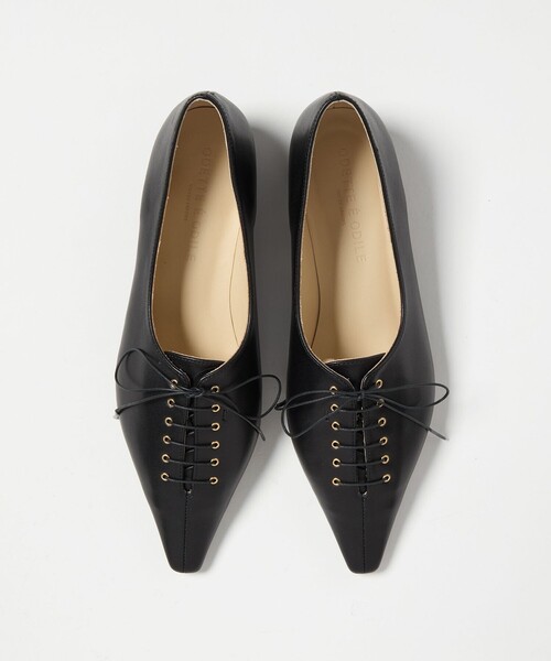 セール】ナローレースアップ フラット20↑（パンプス）｜ODETTE E