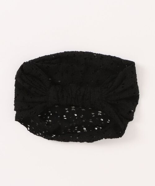 Three Four Time（ｽﾘｰﾌｫｰﾀｲﾑ）の「レース幅広ターバン（ヘアバンド・レディース・アイボリー/ブラック・FREE）」の5枚目の写真