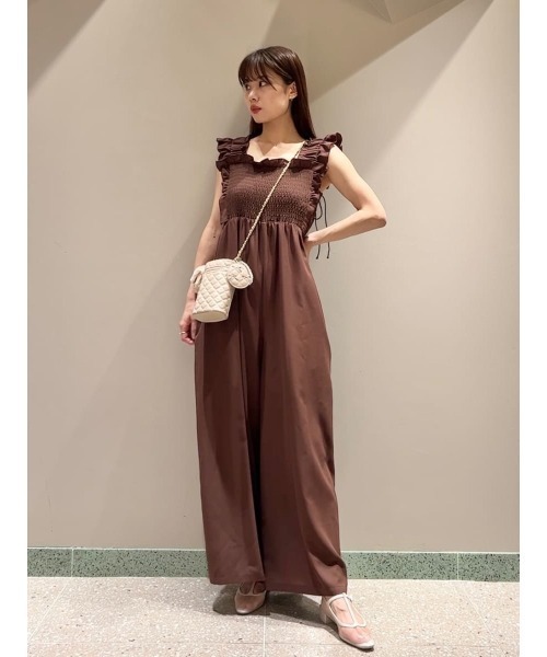 シャーリングフリルオールインワン（つなぎ/オールインワン）｜SNIDEL