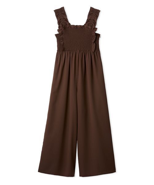 シャーリングフリルオールインワン（つなぎ/オールインワン