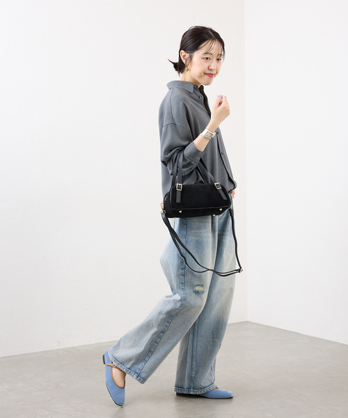 ルタロン　スクエアクロシェ　 ストラップ フラットシューズ　メリージェーン　23 ルタロン スクエアクロシェ ストラップ フラットシューズ メリー