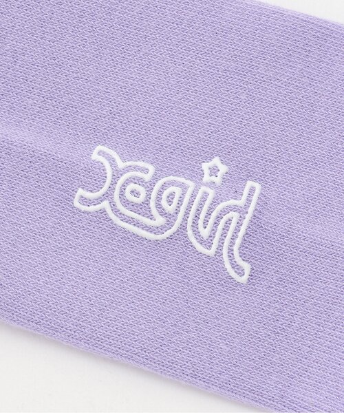 X-girl Stages(エックスガールステージス)の「ラインロゴリブクルーソックス(ソックス/靴下・キッズ・ブラック/ラベンダー/オフホワイト・13-15cm/19-21cm/17-19cm/15-17cm)」の4枚目の写真