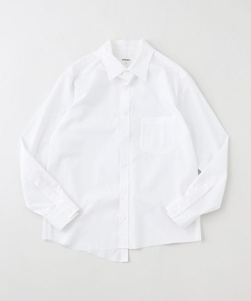 sulvam（サルバム）の「SULVAM / サルバム ダイエリアシンメトリーシャツ / MW-B01-001（シャツ/ブラウス・メンズ・ブラック/ホワイト・MEDIUM）」の2枚目の写真