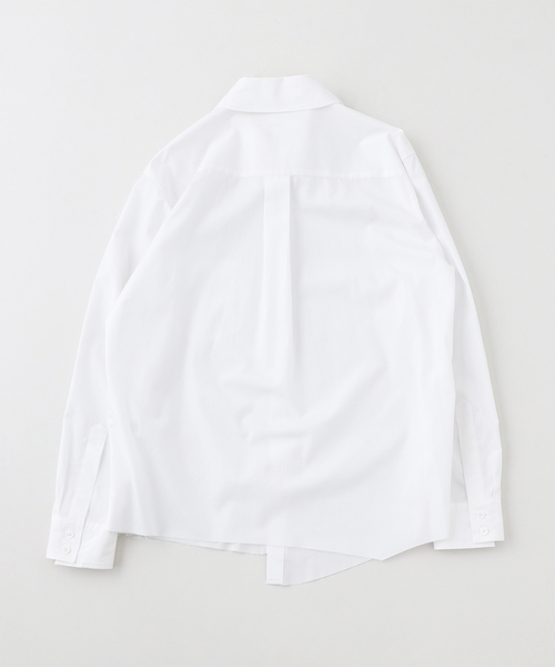 sulvam（サルバム）の「SULVAM / サルバム ダイエリアシンメトリーシャツ / MW-B01-001（シャツ/ブラウス・メンズ・ブラック/ホワイト・MEDIUM）」の3枚目の写真