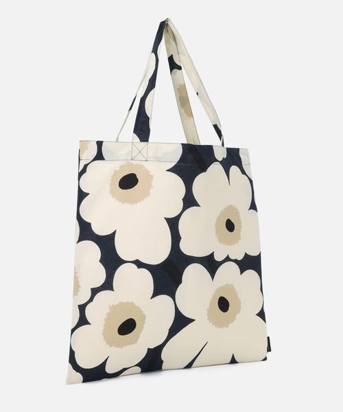 marimekko（マリメッコ）の「Pieni Unikko / tote bag  44x43 cm（トートバッグ・レディース・ホワイト×ネイビー・FREE）」の2枚目の写真