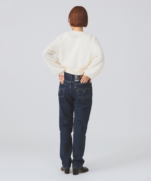 Ray BEAMS（レイビームス）の「レース ジャカード クルーネック カーディガン（Tシャツ/カットソー・レディース・ブラック/オフホワイト・ONE SIZE）」の10枚目の写真