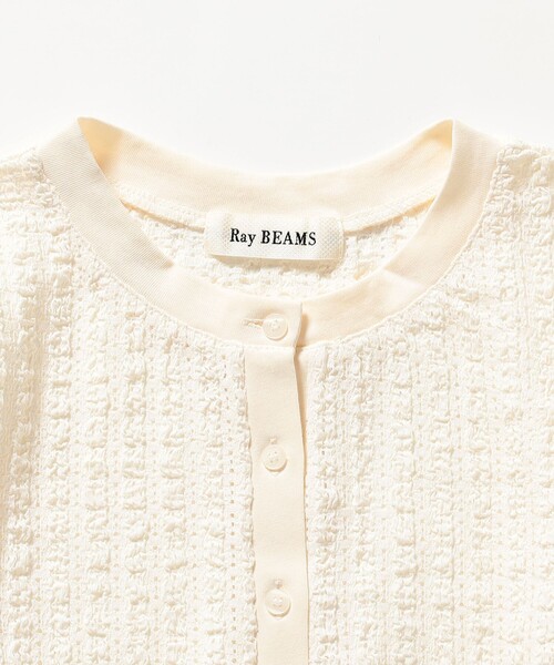 Ray BEAMS（レイビームス）の「レース ジャカード クルーネック カーディガン（Tシャツ/カットソー・レディース・ブラック/オフホワイト・ONE SIZE）」の21枚目の写真