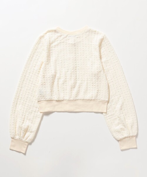 Ray BEAMS（レイビームス）の「レース ジャカード クルーネック カーディガン（Tシャツ/カットソー・レディース・ブラック/オフホワイト・ONE SIZE）」の18枚目の写真