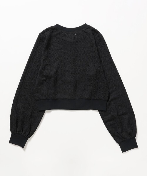 Ray BEAMS（レイビームス）の「レース ジャカード クルーネック カーディガン（Tシャツ/カットソー・レディース・ブラック/オフホワイト・ONE SIZE）」の15枚目の写真