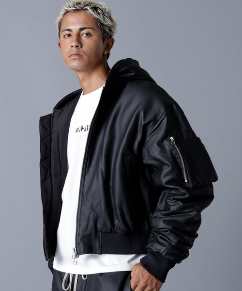 DANKE SCHON(ダンケシェーン)の「DankeSchon/ダンケシェーン/COATING HOOD MA-1(MA-1・メンズ・ブラック・S/M/L)」の4枚目の写真