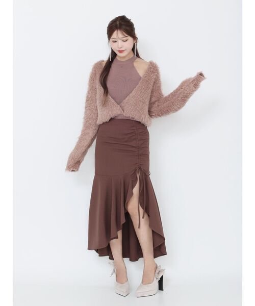 EATME(イートミー)の「カシュクールドッキングニットTOP(ニット/セーター・レディース・ブラウン/オフホワイト/ブラック・FREE)」の5枚目の写真