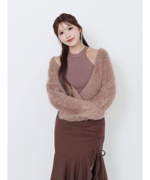 EATME(イートミー)の「カシュクールドッキングニットTOP(ニット/セーター・レディース・ブラウン/オフホワイト/ブラック・FREE)」の7枚目の写真