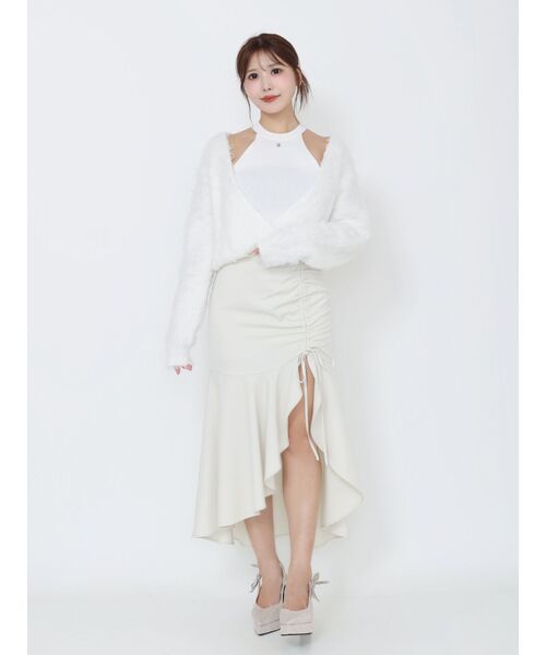 EATME(イートミー)の「カシュクールドッキングニットTOP(ニット/セーター・レディース・ブラウン/オフホワイト/ブラック・FREE)」の11枚目の写真