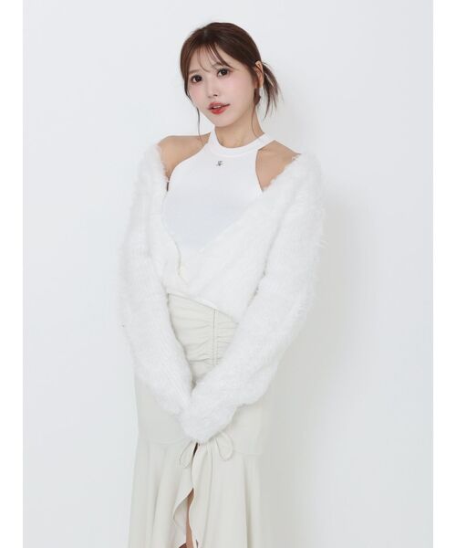 EATME(イートミー)の「カシュクールドッキングニットTOP(ニット/セーター・レディース・ブラウン/オフホワイト/ブラック・FREE)」の14枚目の写真