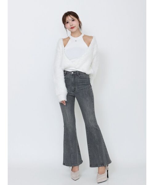 EATME(イートミー)の「カシュクールドッキングニットTOP(ニット/セーター・レディース・ブラウン/オフホワイト/ブラック・FREE)」の15枚目の写真