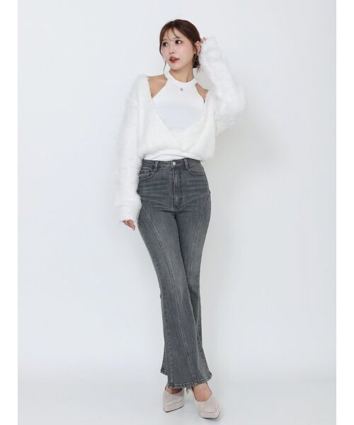 EATME(イートミー)の「カシュクールドッキングニットTOP(ニット/セーター・レディース・ブラウン/オフホワイト/ブラック・FREE)」の16枚目の写真