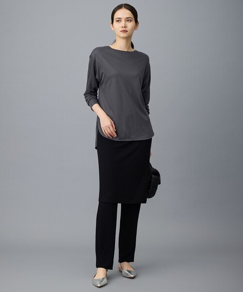 自由区（ジユウク）の「ブラウスライクジャージー カットソー（Tシャツ/カットソー・レディース・アイボリー系/グレー系・32）」の8枚目の写真