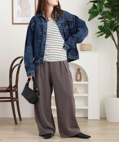 デニムジャケット　PIGALLE　ピガール セール】ビッグシルエット オーバーサイズ ヘビーデニム デニム