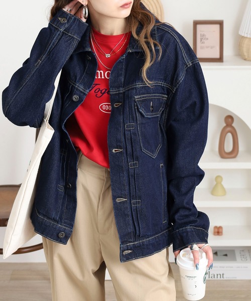 【美品】DeeTA ディーティーエー デニムジャケット Gジャン Mブラック セール】ビッグシルエット オーバーサイズ ヘビーデニム デニム