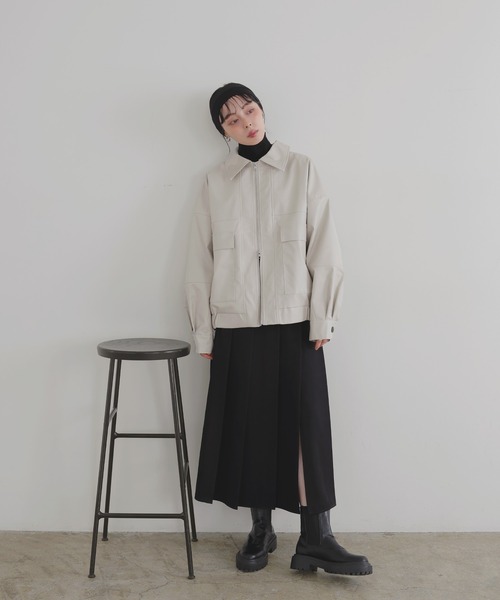 フェイクレザーミドルブルゾン（ブルゾン）｜LIAN（リアン）の