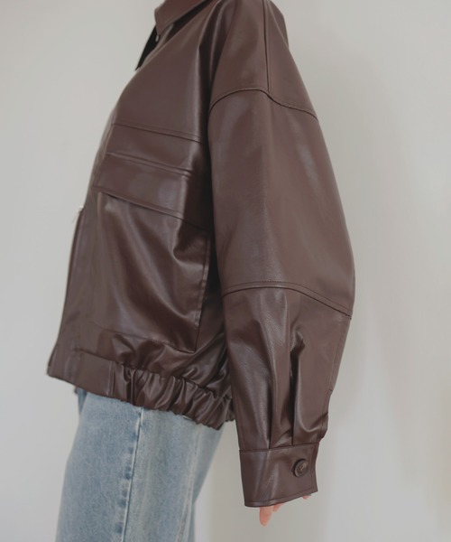 フェイクレザーミドルブルゾン（ブルゾン）｜LIAN（リアン）の