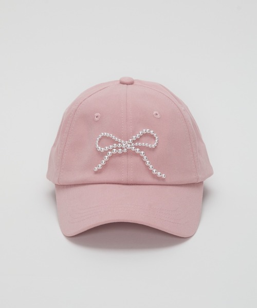 TITTY&CO.(ティティーアンドコー)の「パールリボンキャップ(キャップ・レディース・ブラック/グレー/ピンク・FREE)」の1枚目の写真