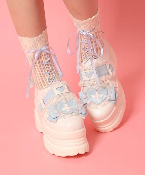 cs T&P（シーエスティーアンドピー）の「夢見るシリーズ厚底天使スニーカー（スニーカー・レディース・ピンク系/ブラック/ブルー・S/M/L/LL）」の2枚目の写真