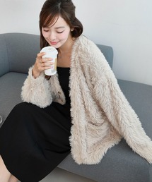 BROWNY/フェザーニットカーディガン