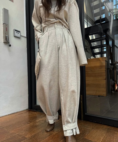 WILLFULLY（ウィルフリー）の「hem button side tuck tapered PT（その他パンツ・レディース・ブラック/グレー/オートミール・FREE）」の6枚目の写真