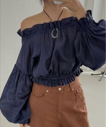 YUGA_YGMC Off-the-shoulder volume sleeve blouse