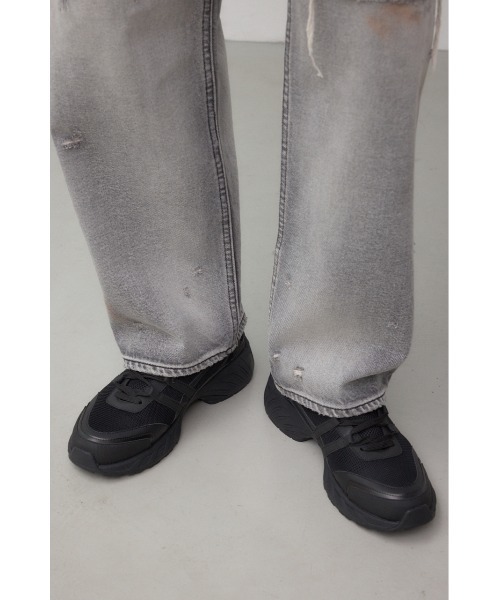 AZUL by moussy（アズールバイマウジー）の「ミックスマテリアルスニーカー（スニーカー・メンズ・ブラック・SMALL/MEDIUM/LARGE）」の3枚目の写真