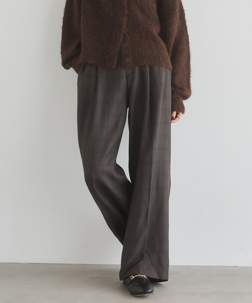 セール】ウールライク チェック柄 ストレートパンツ（その他パンツ