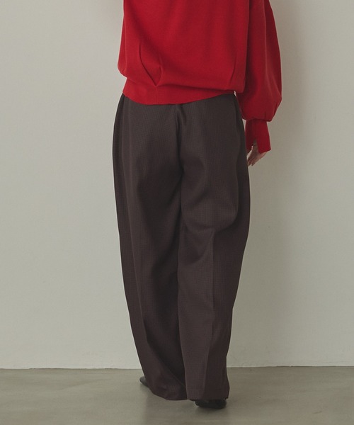 hunch（ハンチ）の「ウールライク チェック柄 ストレートパンツ（その他パンツ・レディース・カーキ系/グレー系その他/ブラウン系その他/ブラック系その他・FREE）」の6枚目の写真